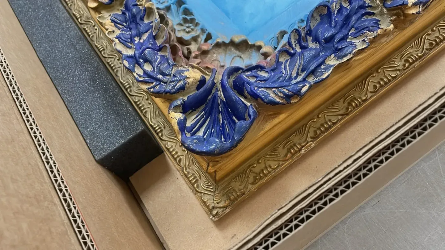 Ornate gilded frame corner